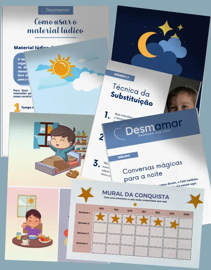 Materiais do kit de desmame gentil