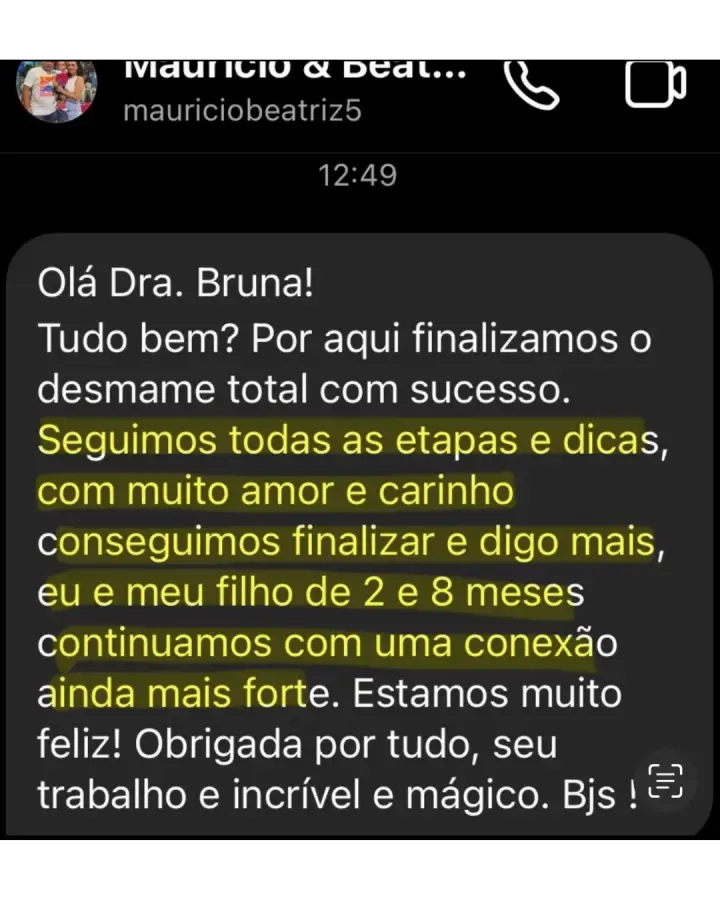 Depoimento real de mãe que fez o desmame sem choro com o Kit da Dra. Bruna Jovino — print 4